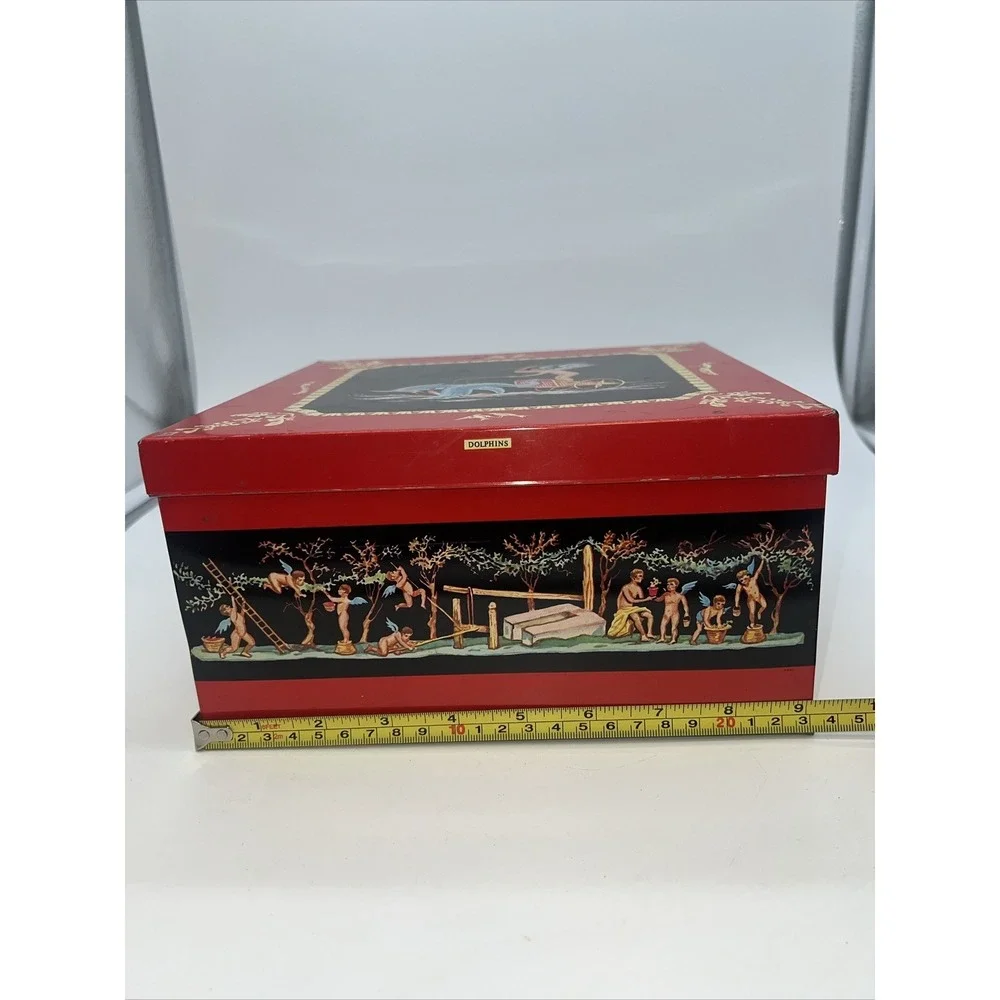 Vintage Huntley‎ & Palmers DOLPHINS Cherub Biscuit Tin